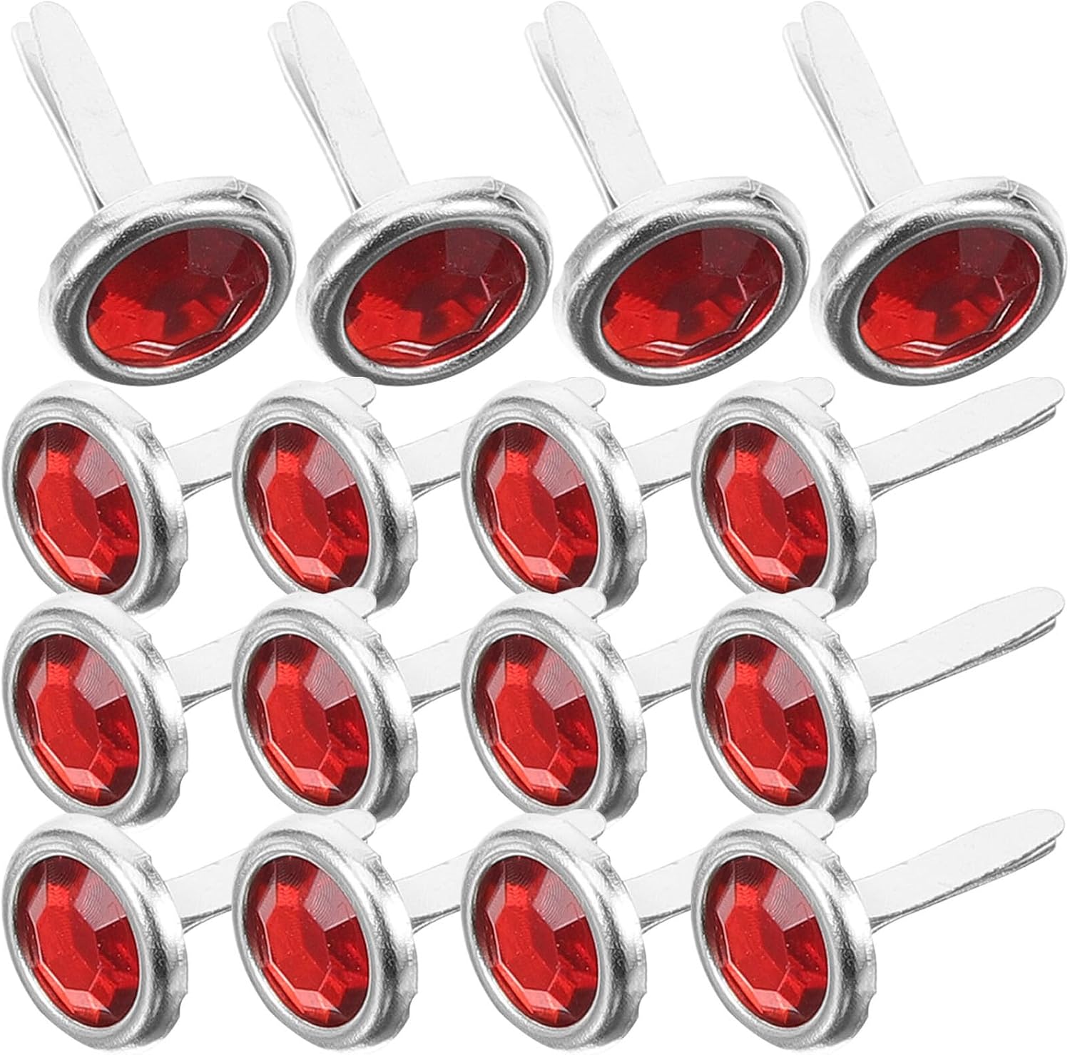SEWOART 100pcs DIY Metal Brads for Paper Crafts Iron Fasteners with Rhinestone Decoration for Scrapbooking Greeting Cards Photo Albums and Creative Projects