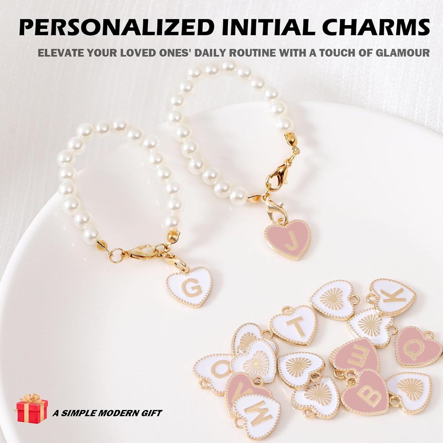 Charms for Stanley Cup，2pcs Pearl Chain for Stanley Cup Accessories Initial Letter Charms Handle with 2pcs Straw covers Stuff Decor Water Bottle Jewelry Tumbler Personalized Decorations Tag T - Image 7