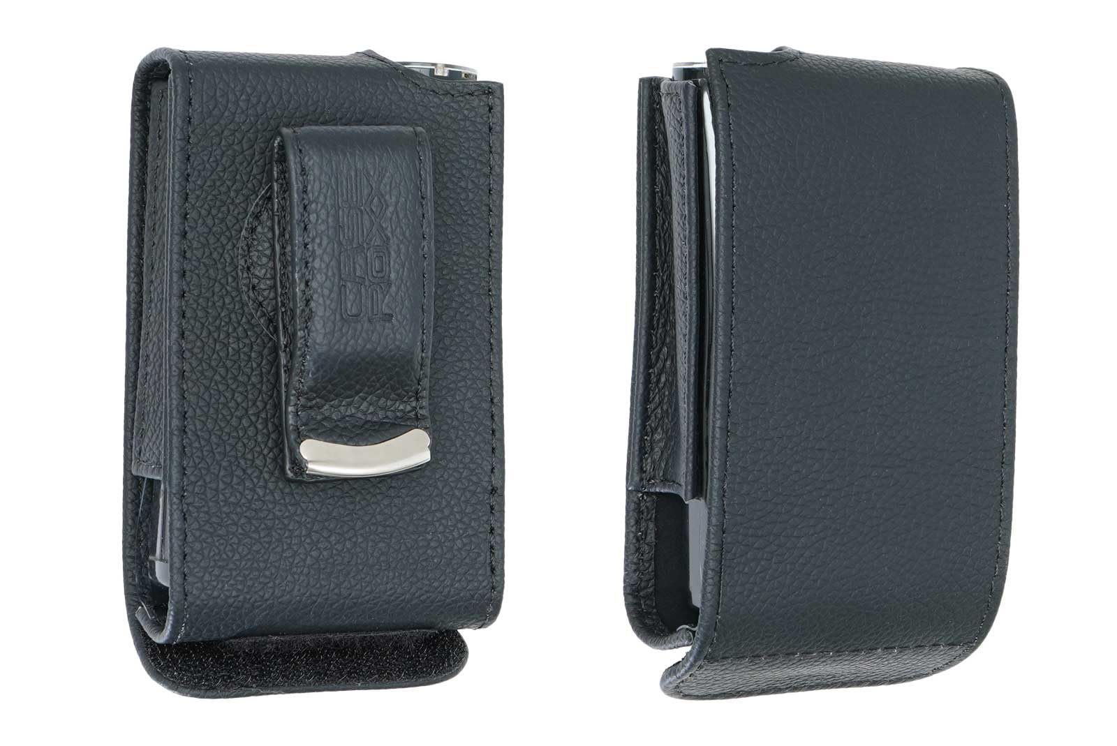 caseroxx vera pelle Borsa per pompa insulina compatibile con le pompe insulina Medtronic MiniMed serie 600 e 780G, fondina di protezione con clip da cintura in nero