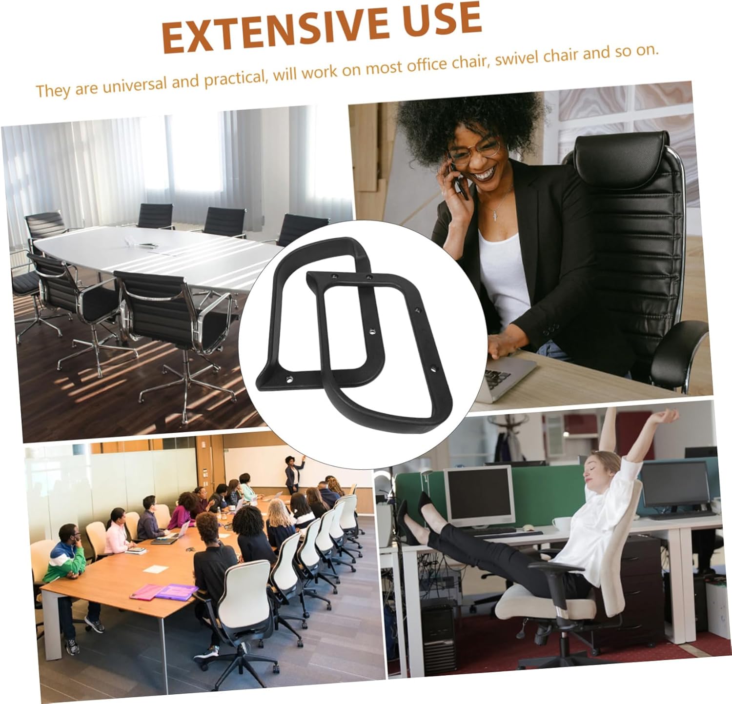 jojofuny Sturdy Office Chair Armrest Replacement Ergonomic Plastic Arm Rests for Gaming and Office Chairs Sturdy Wear-Resistant Arm Pads for Daily Use