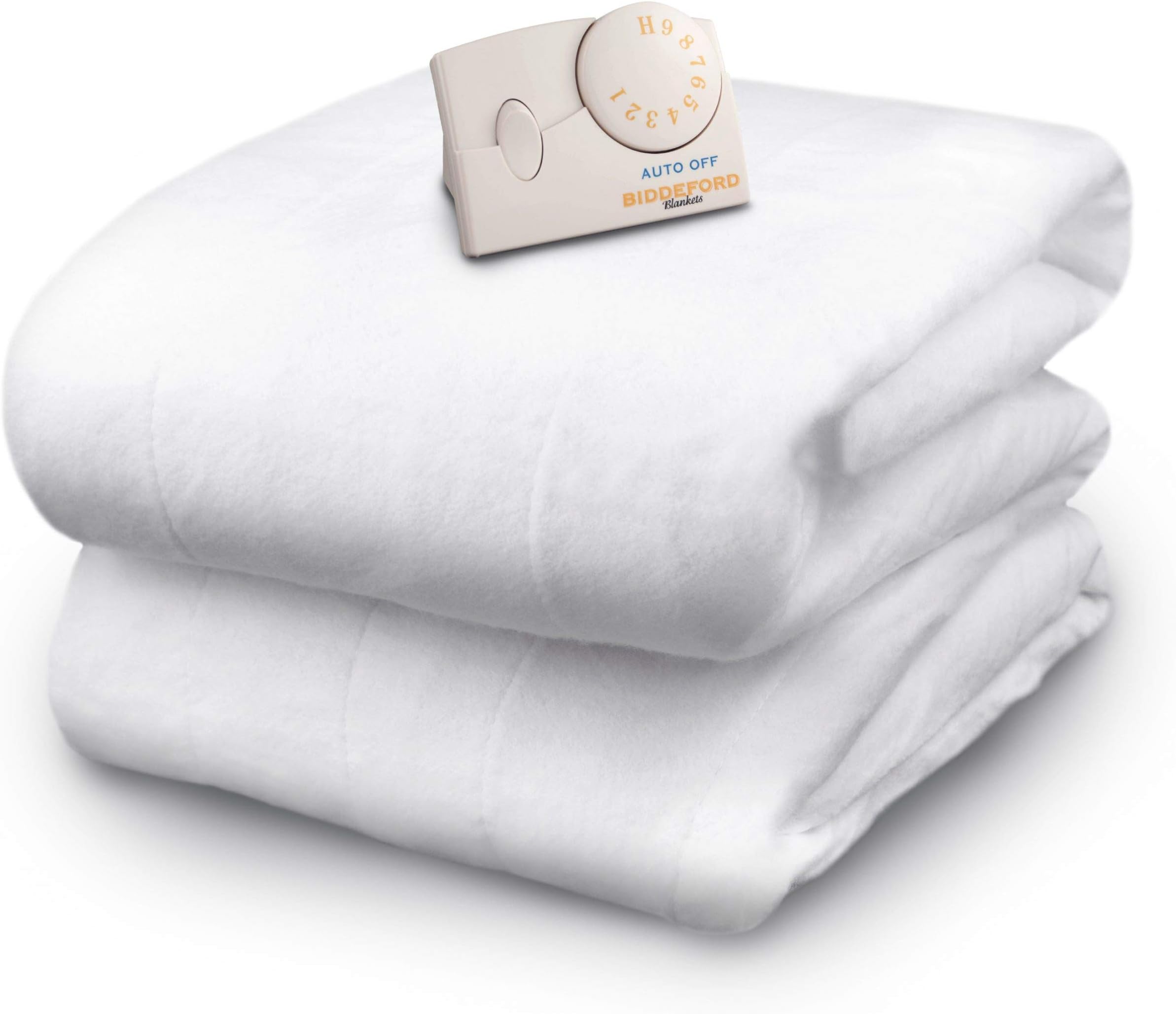 Biddeford Blankets Polyester Electric Heated Mattress Pad with Analog Controller, Twin, White