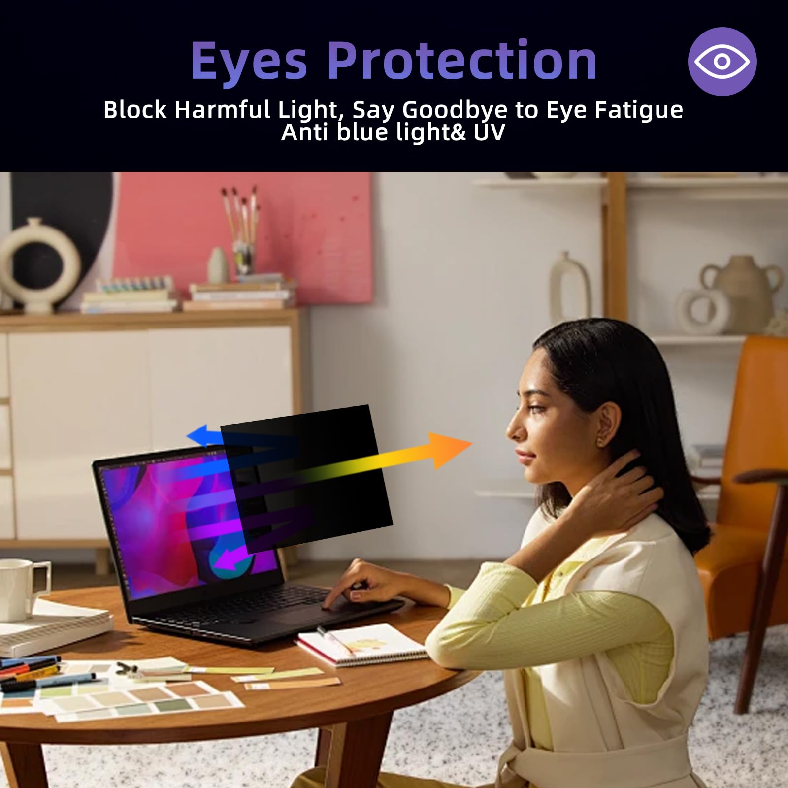 Filtro de Privacidad de 17,3 Pulgadas 16:9, Filtro de Pantalla Extraíble con HP/Dell/Acer/Asus, Anti Luz Anti-Reflejo Anti-Espía Privacy de Protector para Ordenador Portátil 17,3” (383*215)mm
