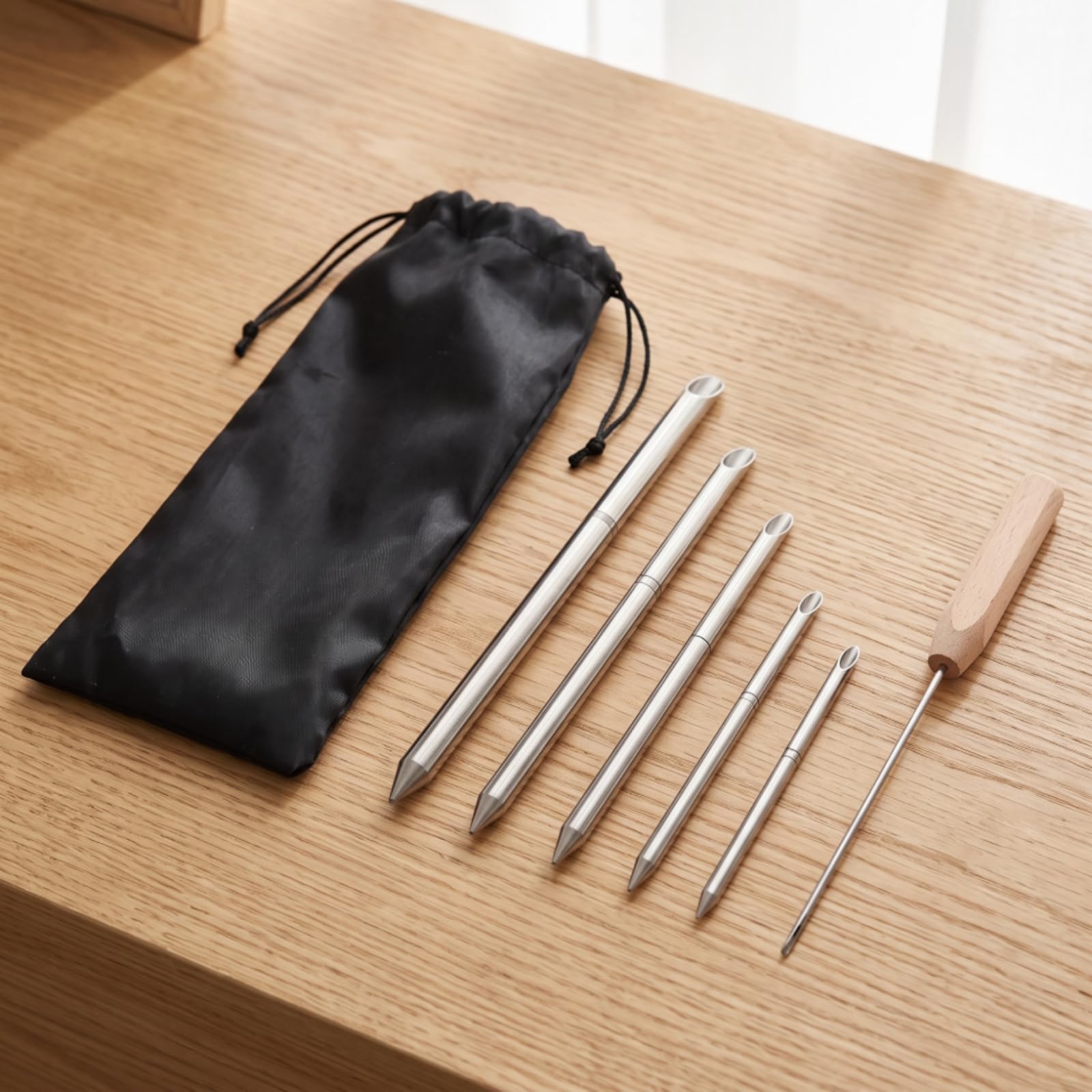 Xgdsnly Aghi da Infilatura in Acciaio Inossidabile Resistente Kit Paracord con Borsa Compatto Utensile per Artigiani, Laboratorio