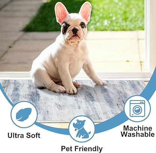 Miniatura 4 de Tapete para puerta delantera, de lana sintética, antideslizante, absorbente, abstracto, para entrada, pasillo, lavandería, zonas de alto tráfico, 20