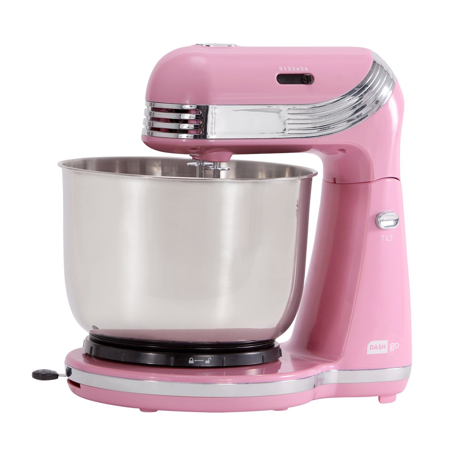 Dash Stand Mixer (Electric Mixer for Everyday Use): 6 Speed Stand Mixer with 3 Quart Stainless Steel Mixing Bowl, Dough Hooks & Mixer Beaters for Frosting, Meringues & More - Pink