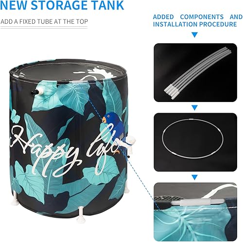 Miniatura 4 de KMJETNIVY Sistema de recolección de agua de lluvia plegable anticolapso de 1.76oz, tanque de almacenamiento de agua portátil, atrapasueños de jardín