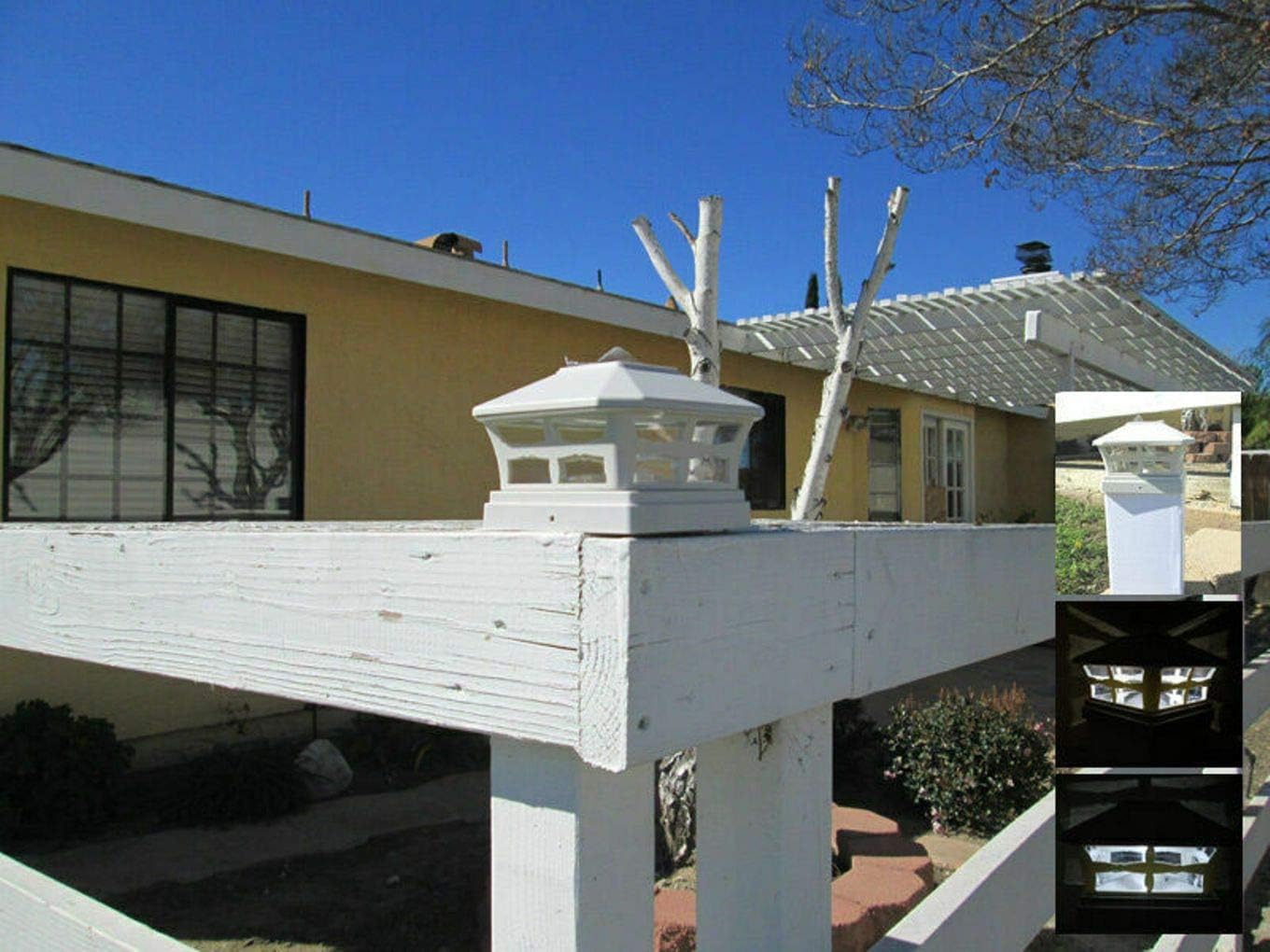 Chеареѕt 🛒 Exquisite Selebrity Solar Off White Post Deck Fence PVC Cap Light for 5X5 Vinyl/PVC or Wood Post (4 Pack) Blасk Frіdау Clеаrаnсе Exquisite Selebrity Solar Off White Post Deck Fence PVC Cap Light for 5X5 Vinyl/PVC or Wood Post (4 Pack)