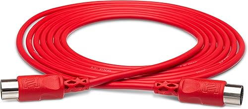 Hosa MID-310RD Cable MIDI DIN de 5 pines a DIN rojo de 5 pines, 10 pies