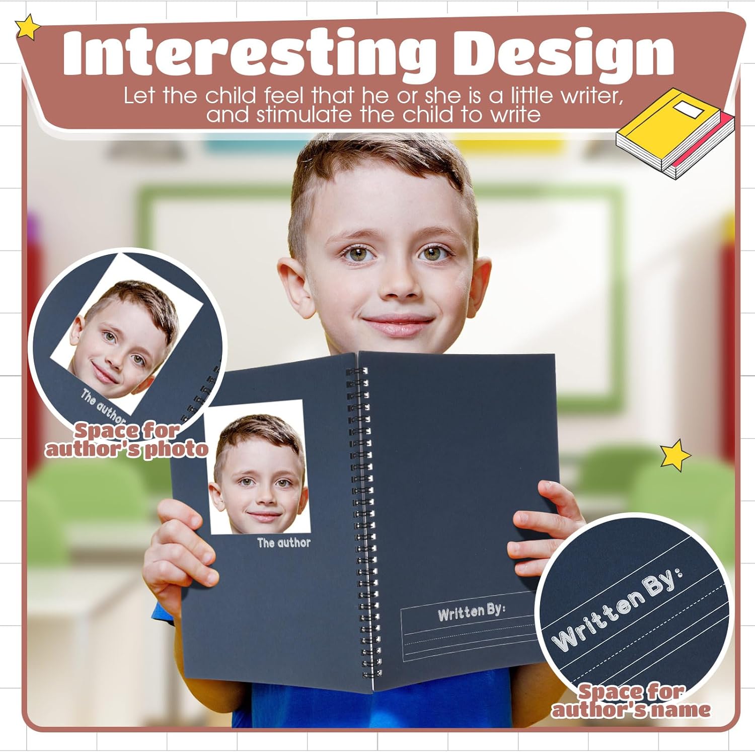 Henoyso 10 Pack Primary Composition Notebook for Kids – 50 Sheets, Spiral Bound, Handwriting & Drawing Journal, Ideal for K-2 Students, Back to School Supplies, Jewel Tone Covers