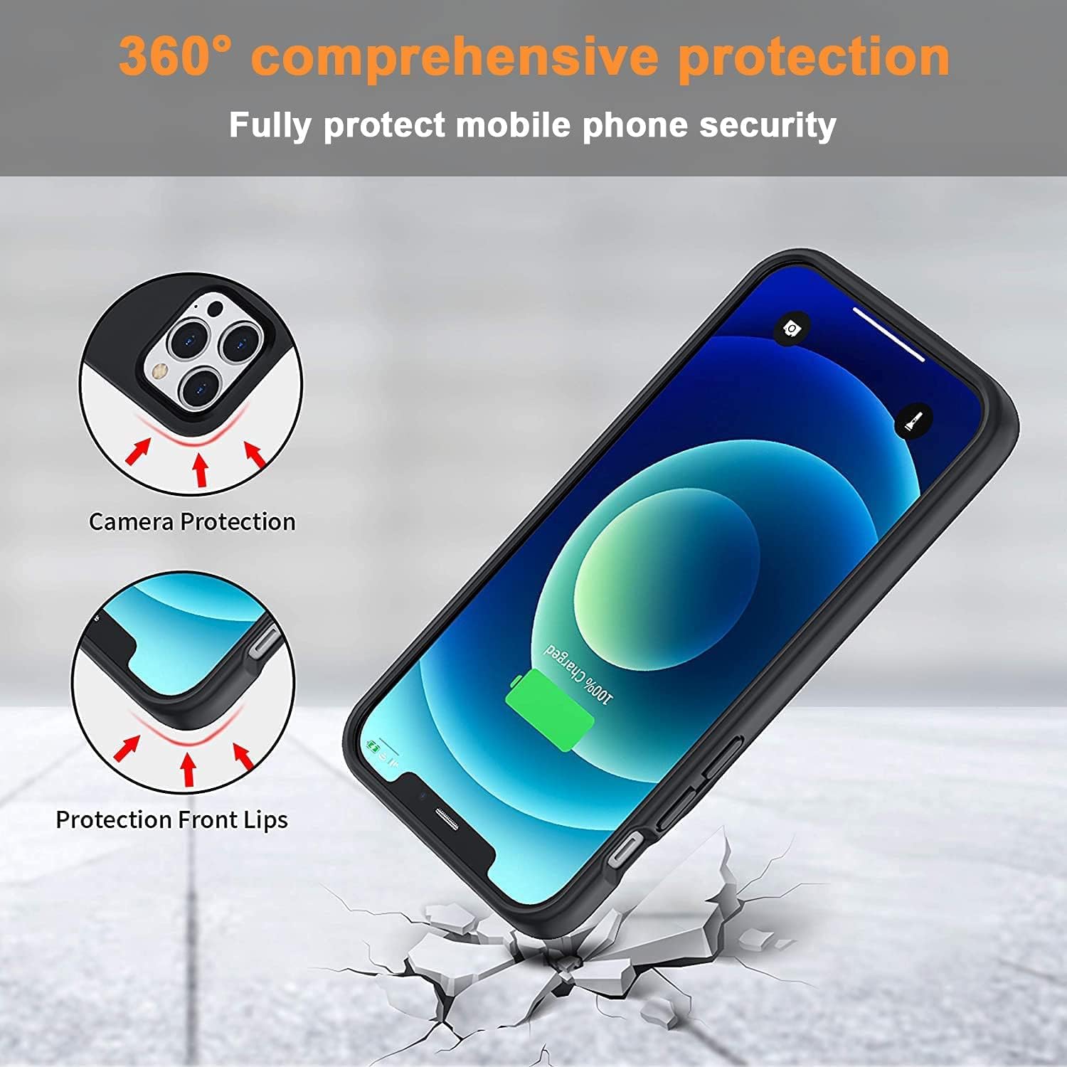 AFTRYOUGO Battery Case for iPhone 12/12 Pro(6.1 inch), 7000mAh Portable Protective Backup Qi Wireless Charging Case for Bumper