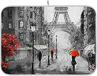 Vista 11 de Cherry Blossom Series - Tapete de secado de platos para encimera de cocina, 18 x 16 pulgadas, tapete absorbente de microfibra para platos