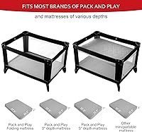 Vista 3 de Protector de colchón impermeable Pack and Play (solo funda) 39 x 27 pulgadas, compatible con Graco Pack and Play & Dream On Me & Pamo Babe, tela