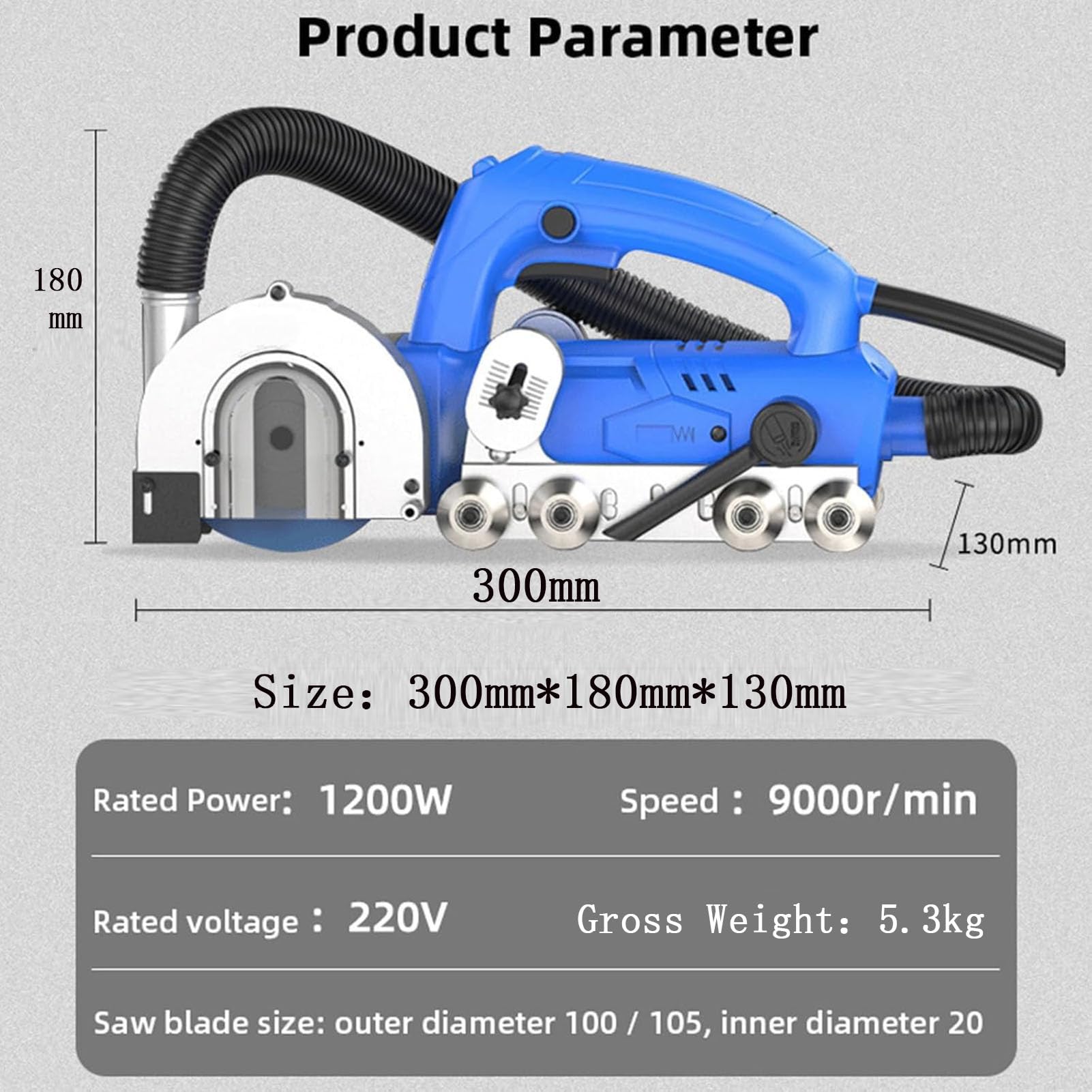 Limpiador Juntas Azulejos 9000 RPM, Herramienta Eléctrica for Quitar lechada de 1200 W Herramienta Ranuradora, Máquina de Limpieza de Juntas de Azulejos