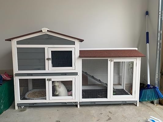 good life new two floors wooden rabbit hutch