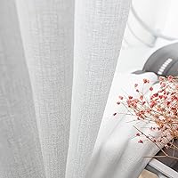 Vista 8 de Melodieux Cortinas semitraslúcidas blancas de 24 pulgadas de largo para cocina, cafetería, dormitorio, ventanas pequeñas, con bolsillo para barra