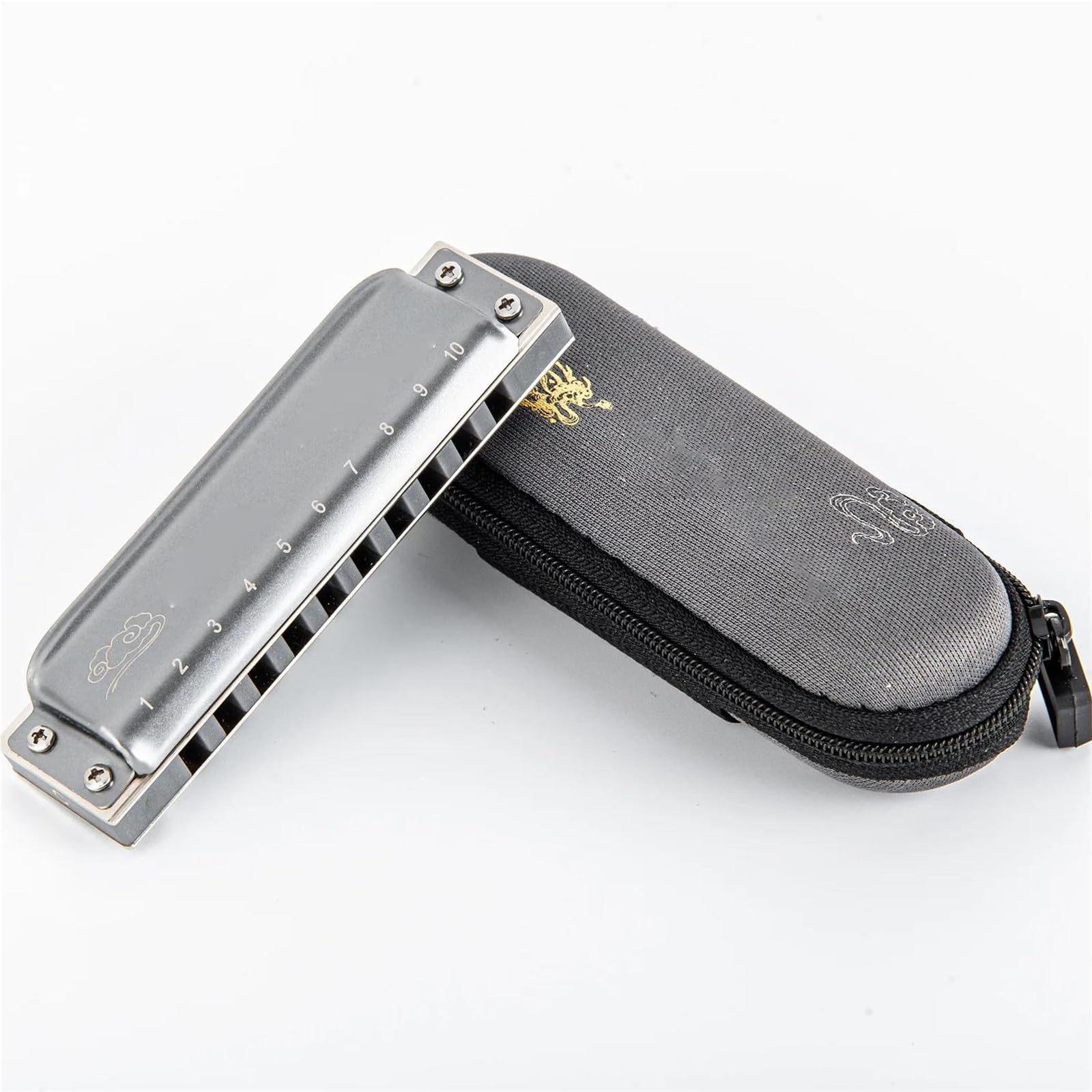 Zestaw Harmonijkowy 10-otworowa Diatoniczna Harmonijka Blues Harp Diatoniczna 10-otworowa Blues Profesjonalna Harmonijka Instrumenty Muzyczne(AB)