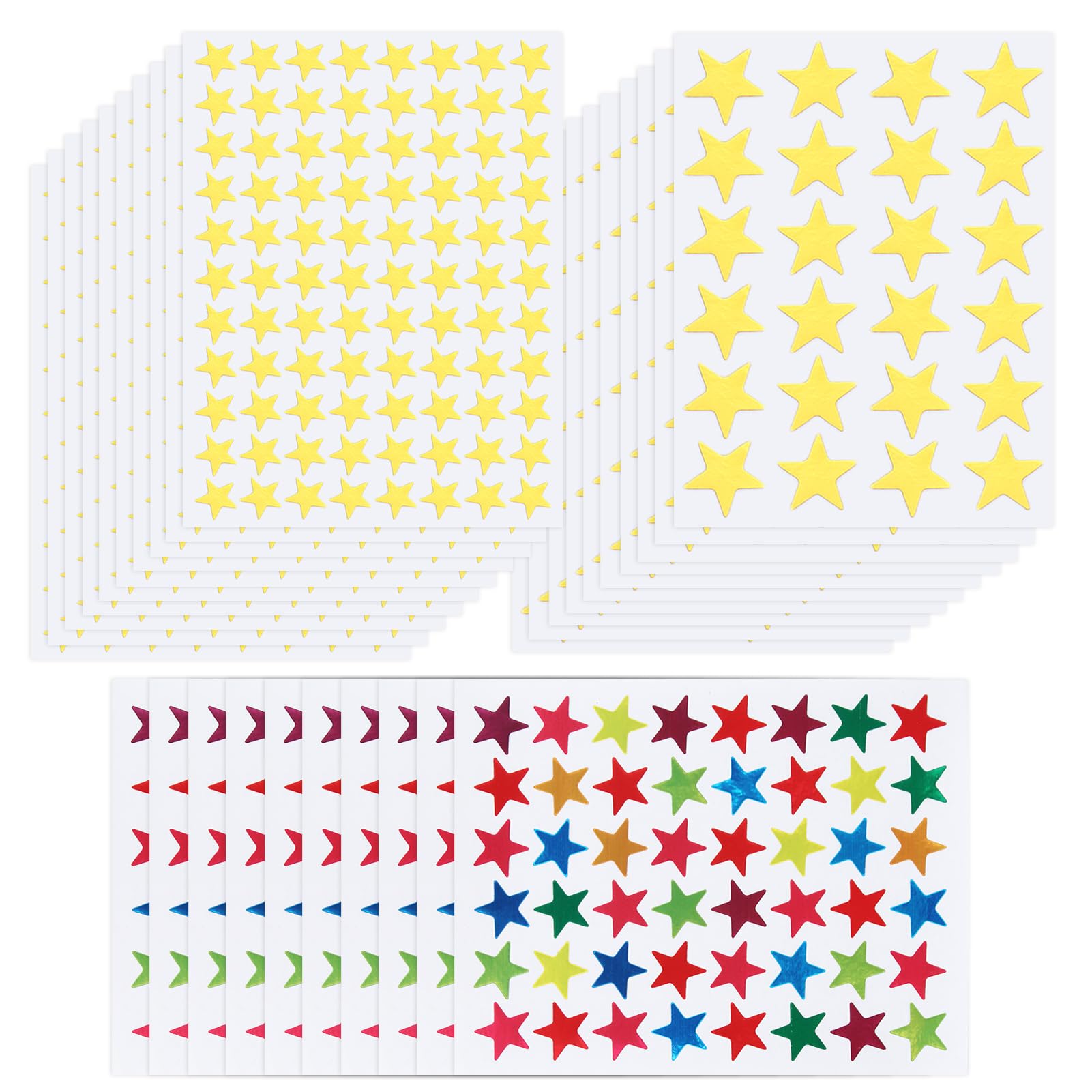 1600 Adesivi Stelle Glitter Oro E Colori - Per Ricompense, Decorazioni Fai-da-te - Foto 11