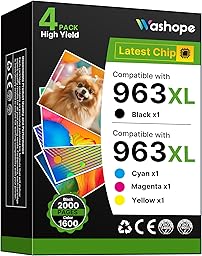 963XL Multipack Patronen Kompatibel für HP 963 963 XL Druckerpatronen für HP Officejet Pro 9010 9012 9013 9014 9015 9016 9018 9019 9020 9022 9023 9025 9026 (Schwarz Cyan Magenta Gelb, 4er-Pack)