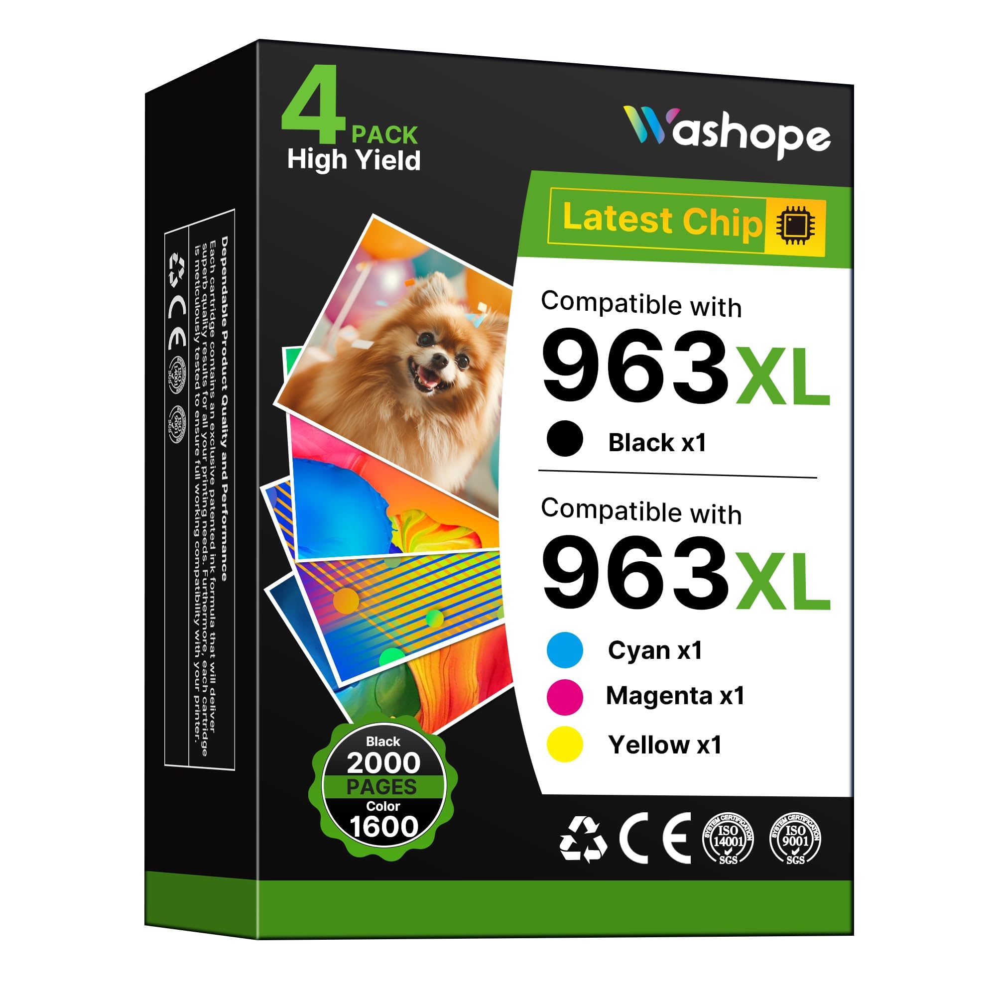 963XL Multipack Patronen Kompatibel für HP 963 963 XL Druckerpatronen für HP Officejet Pro 9010 9012 9013 9014 9015 9016 9018 9019 9020 9022 9023 9025 9026 (Schwarz Cyan Magenta Gelb, 4er-Pack) - 2