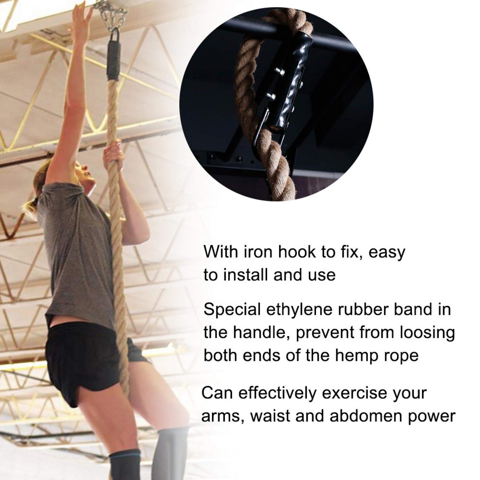Klem, Touw Klim Training Rig Bevestigingshaak Voor 1,5 Inch Rope Cl Fitness Equipment Strength Tr