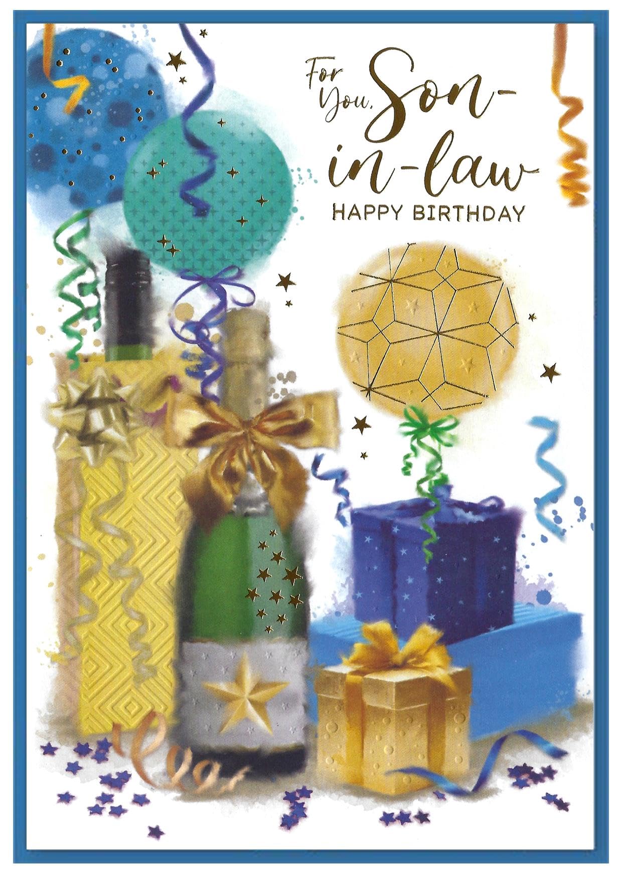 Nigel Quiney Biglietto Auguri Per Figlio – Compleanno Con Stelle E Stelline, Finitura Glitter Biodegradabile, 140x203 Mm