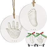 Baby Hand and Footprint Kit Girls, Boys - Personalized Babys First Christmas Ornament Kit, Newborn Christmas Gifts for New Mom, Cute Shower Gifts, Easy to Use Handprint Ornaments (Glaze Finish)