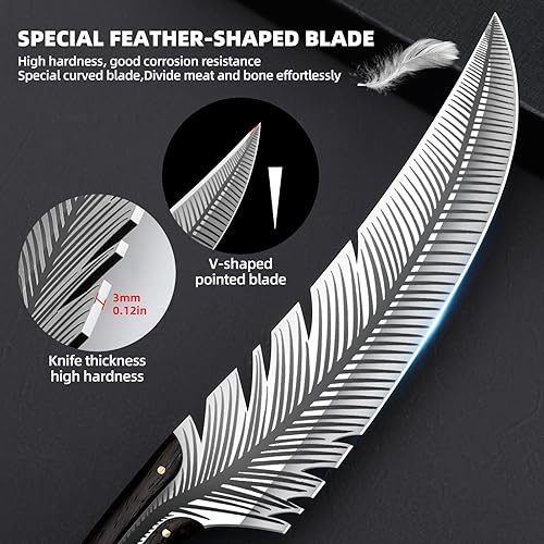 Miniatura 4 de VCXOX Cuchillo profesional para carne de cocina cuchillos de chef de acero inoxidable de alto carbono cuchillo de corte de cocina ultra afilado para