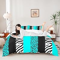 Vista 40 de Juego de funda de edredón para niños con estampado de leopardo, tamaño individual, juego de ropa de cama de moda de piel de guepardo abstracto