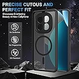 3 in 1 Cover Compatible with Xiaomi Redmi Note 15 Pro Plus 5G with 1 Tempered Glass and 1 Camera Glass, Suitable for Magnetic Mounts, Shockproof Translucent Matte Case, Black - 5