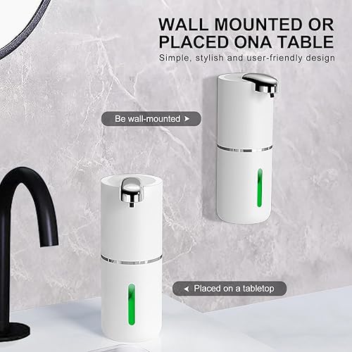 Miniatura 2 de Dispensador automático de jabón líquido, dispensador de jabón de manos recargable sin contacto de 12.8 onzas, volumen de espuma ajustable de 4