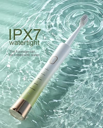 Vista 20 de Cepillo de dientes eléctrico sónico para adultos, cepillo de dientes sónico recargable por USB con 8 cabezales de cepillo, temporizador inteligente