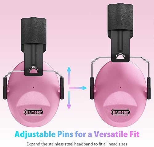 Vista 46 de Orejeras de seguridad con reducción de ruido de 31 dB con diadema ajustable para adultos y niños, protección auditiva, para autismo sensorial, negro