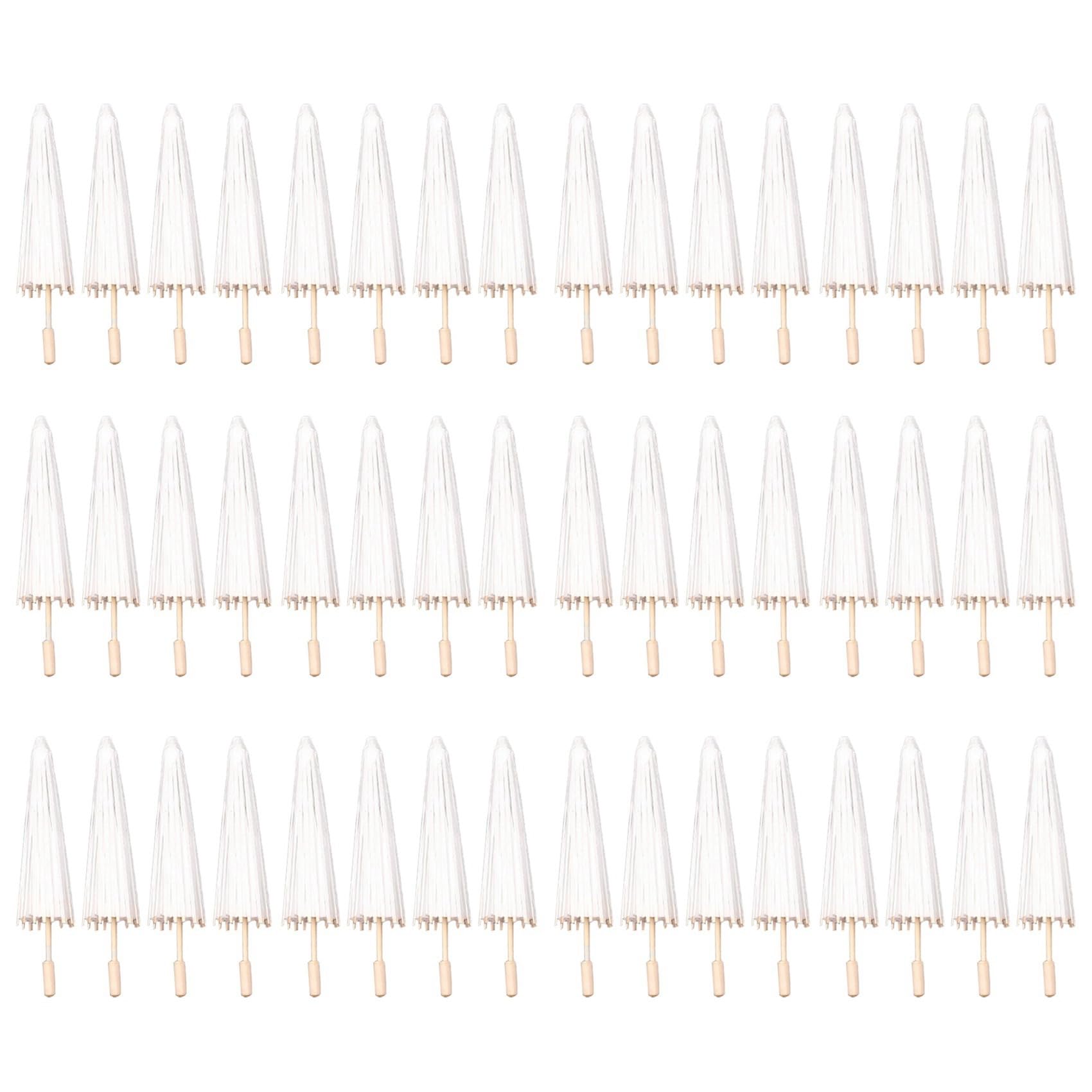 Hndhbfgrt 48PCS Paper Parasol Wedding Umbrella Party Favor 40cm Bamboo Umbrellas for Bridal Shower Centerpieces Photo Props