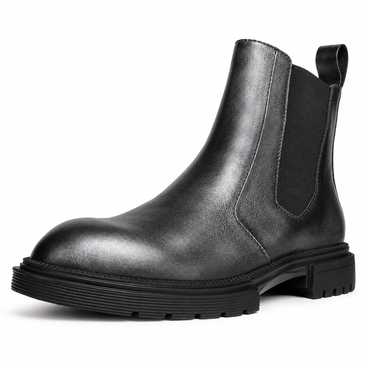 Men's Chelsea Boots with YKK Zipper &amp; Breathable OrthoLite Footbed | Fashion Casual Full-Grain Leather Ankle Boots| Durable Slip-Resistant Rubber Sole for Comfort &amp; Support