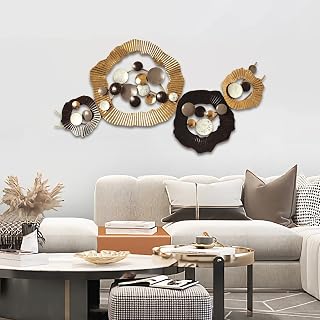 Wall Art Metal Wall Sculptures Wall Decor Modern black white Petal Abstract Minimalist Wall Art Rustic Nature Wall Decor Large Size 52" × 29" For Bathroom Bedroom Living Room Kitchen Home Office