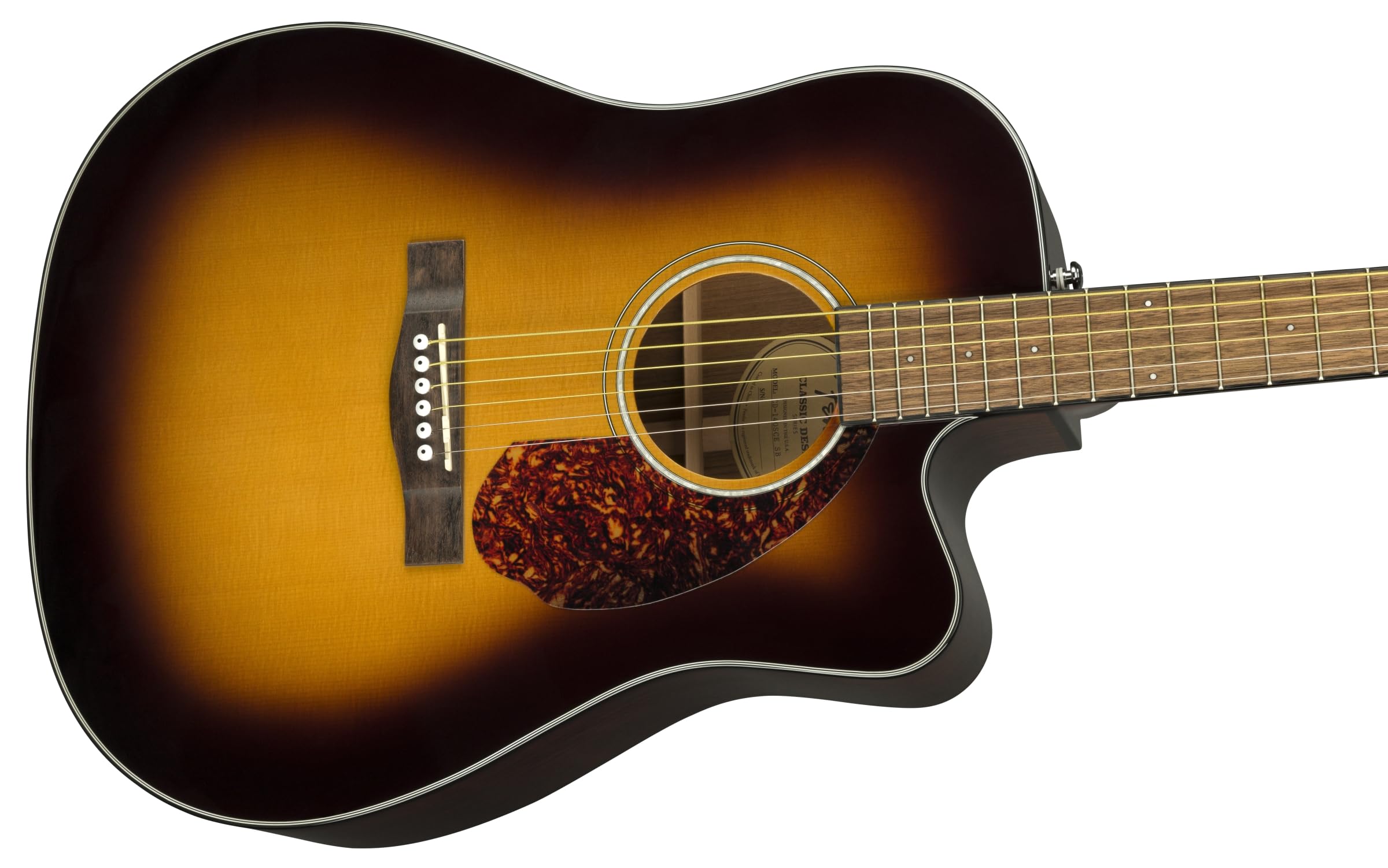 Fender CD-140SCE Dreadnought Guitare Acoustique Electro, Tonalité Marron, incluant une Housse Rigide pour Guitare, Inclus des Cours Virtuels Gratuits sur Fender Play