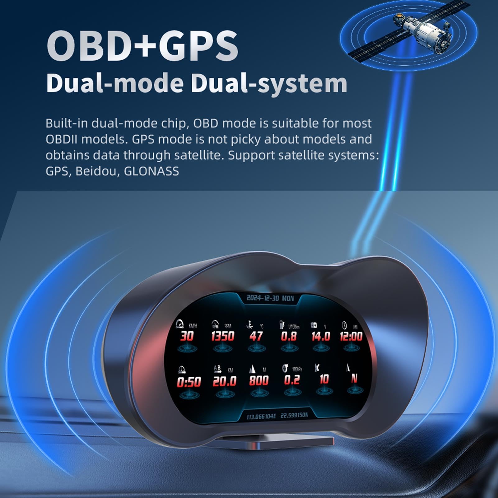 Naroote HUD para Automóvil, Display en Parabrisas para Conductores