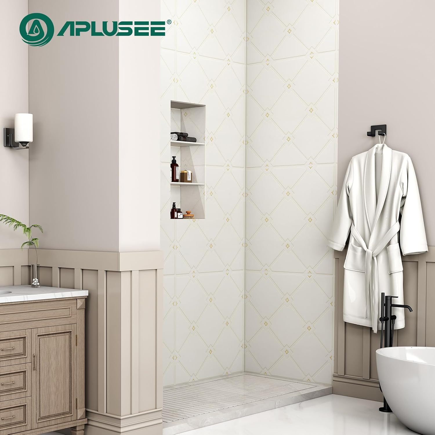 APLusee Double Robe Towel Hook Matte Black, SUS 304 Stainless Steel Square L-Shaped Dual Coat Hook, Utility Bath Kitchen Storage Hanger Holder