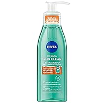 NIVEA Derma Skin Clear Gel Detergente Viso Anti-Imperfezioni 150 ml, Detergente viso pelle grassa e mista con Acido Salicilico, Sale Marino e Niacinamide, Detergente schiumogeno viso purificante