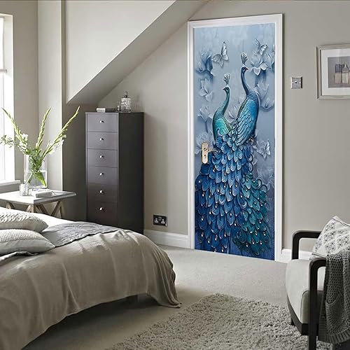 Tifege Murales de puerta 3D para despegar y pegar, papel tapiz para bricolaje, calcomanías de arte para el hogar, póster extraíble para el hogar,