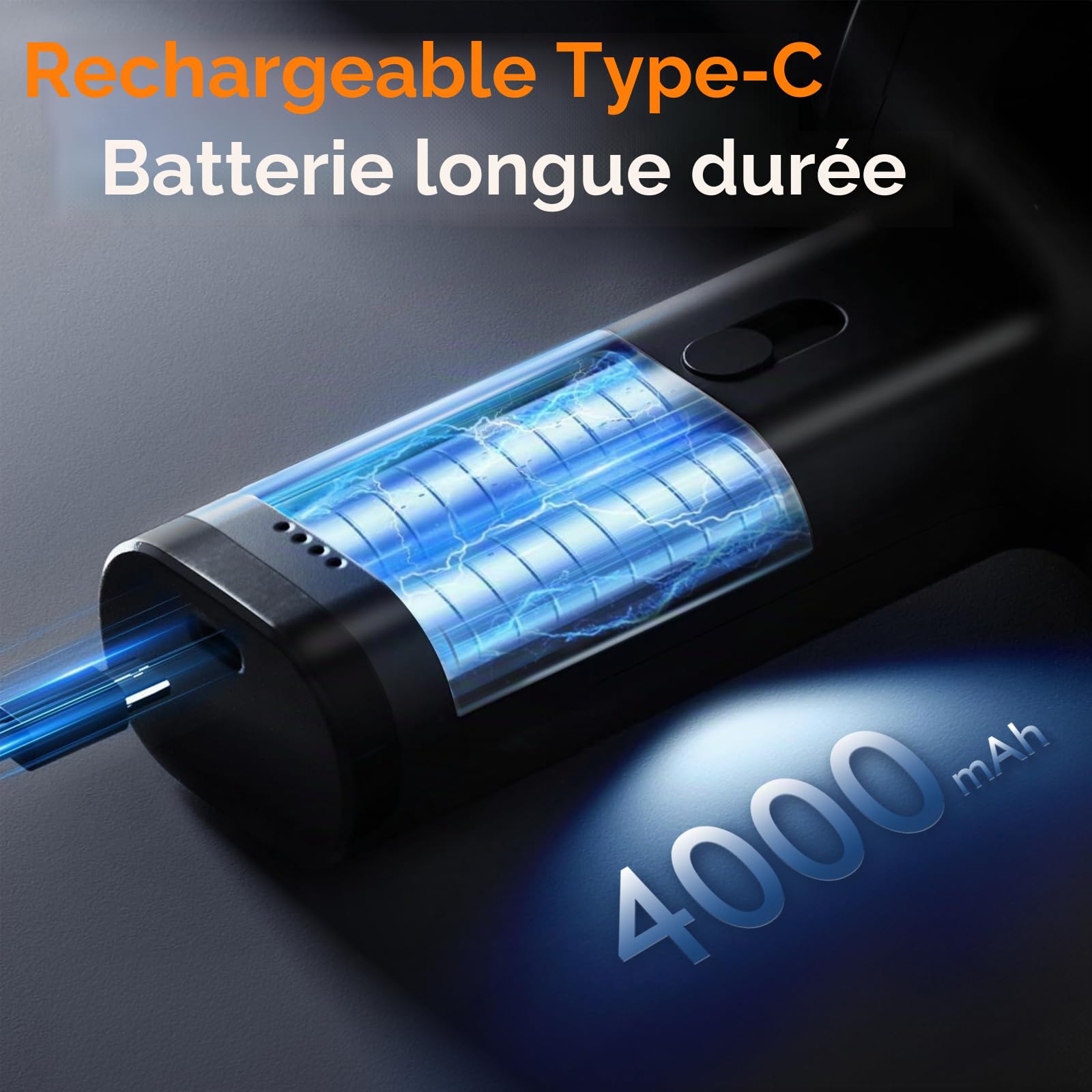 MERTTURM USB-C Souffleur Air Comprimé, 120000RPM Alliage D'aluminium Dépoussiérant Puissants Électrique, Air Comprimé Duster, Vitesse Réglable pour PC/Clavier/Voiture/Extérieur/Maison