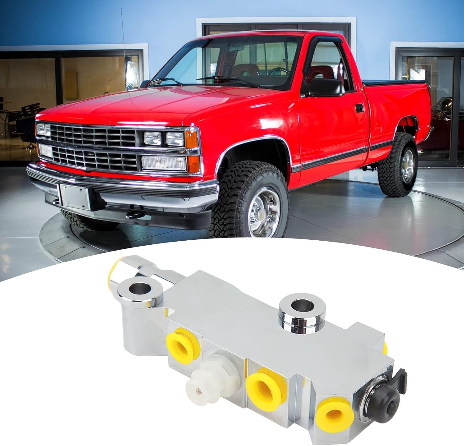 Disc Drum Classic Brake Proportioning Valve, Professional Disc Front Drum Rear Brake, High Performance Front Drum Rear Brake Brass for Specific Car Model OEM 1721350 (Electroplated Aluminum)