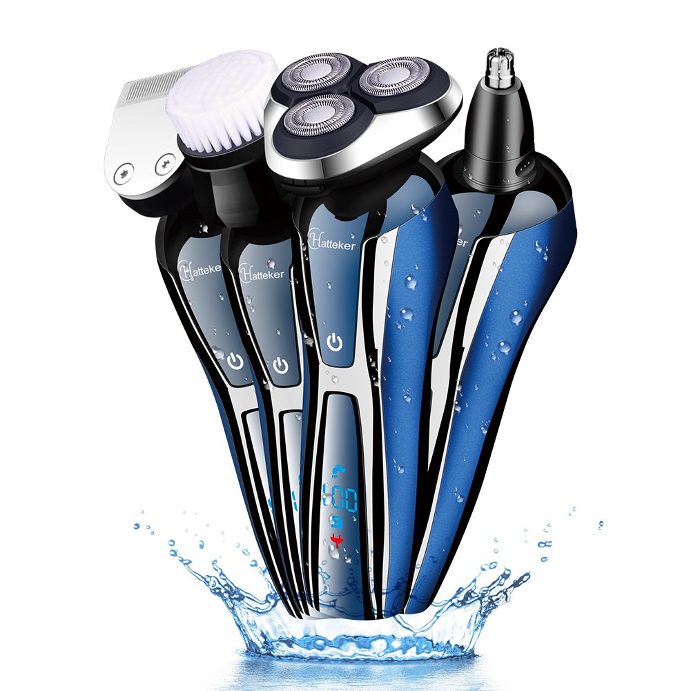 Hatteker 2 IN 1 Professional Rotary Shaver Waterproof Cordless Wet and Dry 1 Nose Hair Trimmer Head and 1 Beard Trimmer Head Electric Razor Shaver with USB Rechargeable Sideburns Razor for Men (B07KXLN9NB) Amazon Price History, Amazon Price Tracker