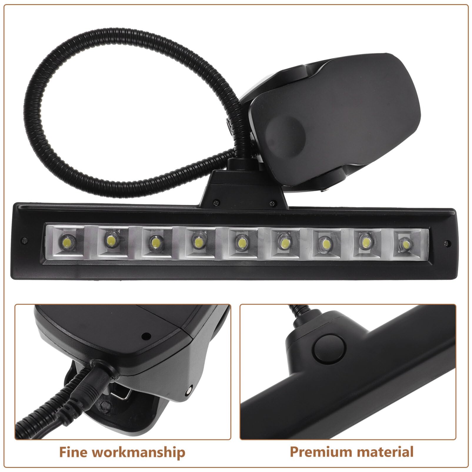 SUPVOX pince-pupitre pour musique lumière d'orchestre - lampe de lecture réglable lampe de bureau USB à 9 DEL brillantes avec cordon USB pour la lecture djs artistes travaux manuels