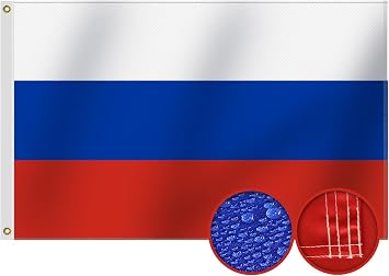 Heavy Duty Russia Flag 3x5 Ft, Longest Lasting Oxford Nylon 210D|Four Rows Stitching Fly Ends|Russian National Flags Decoration Gift Yard House Banner