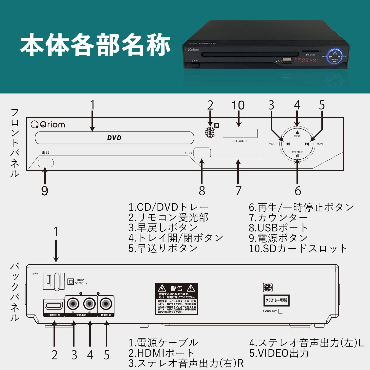 Amazon | [山善] DVDプレーヤー 再生専用 CPRM対応 HDMI対応