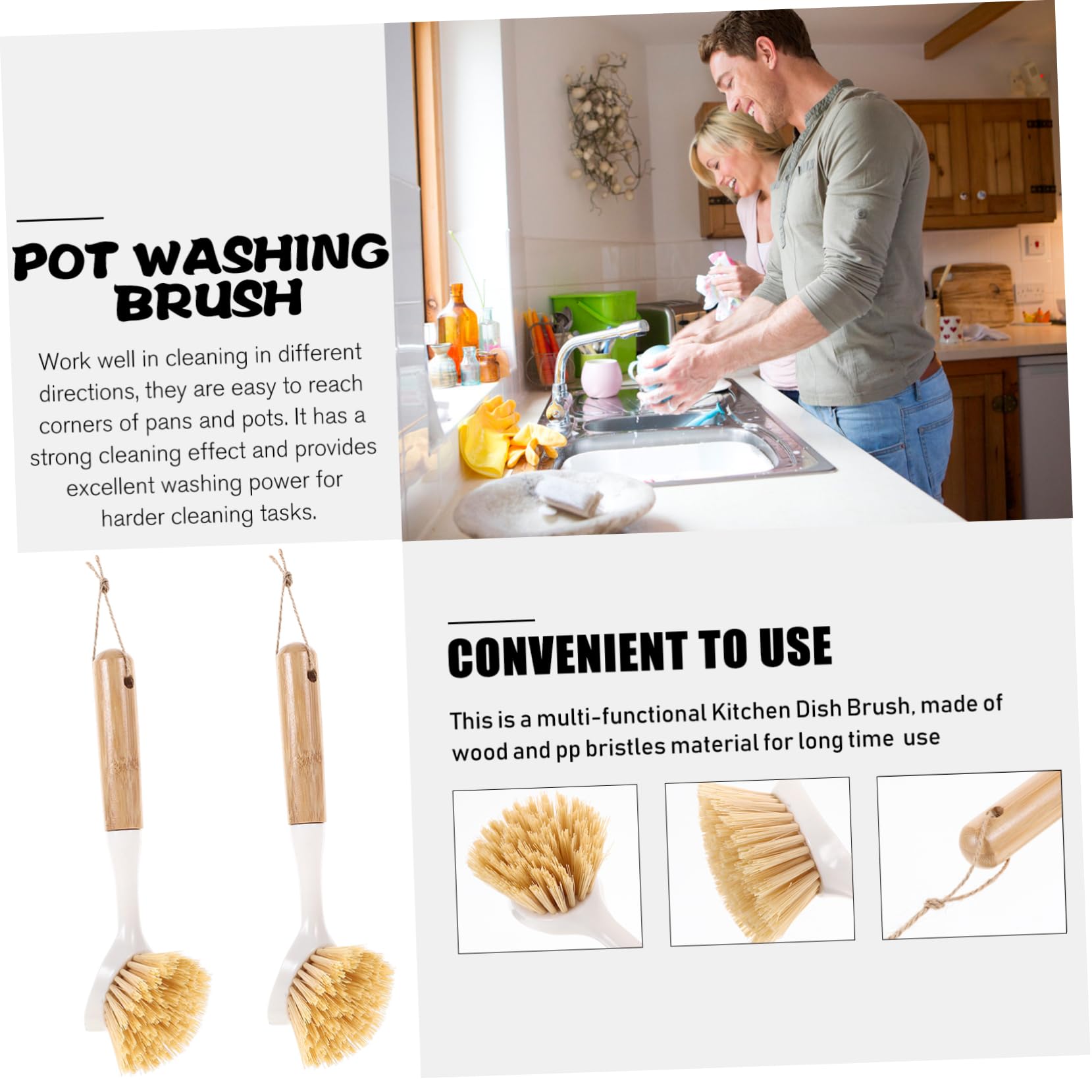 5 Ensembles Brosse À Vaisselle Plastique Lot de Nettoyage des Pots Et Ustensiles pour Cuisine sans Rayures Pratique Et Durable 2 Pièces * 5