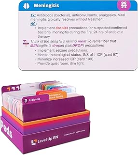 Level Up RN â€“ Pediatrics Flash Cards â€“ No Fluff â€“ Only Essential Info for Nursing School â€“ 2023-2024 NCLEX ATI HESI Review LPN RN Flash Cards (222 Cards)