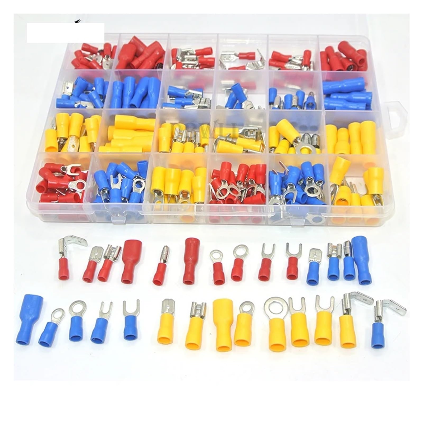 REIUAFWYGV 30value 277pcs 22-10 AWG Insulated Butt Piggyback Spade Fork Ring Solderless Crimp Terminals Connectors Assortment Kit
