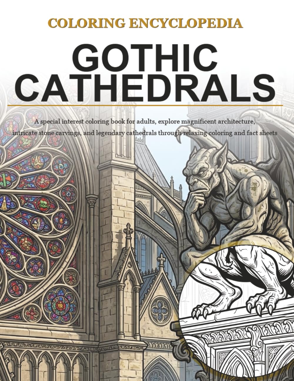 Coloring Encyclopedia - Gothic Cathedrals: A special interest coloring book for adults, explore gothic cathedrals through relaxing coloring and informative fact sheets